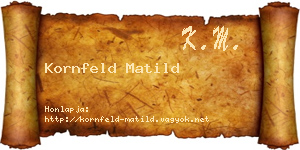 Kornfeld Matild névjegykártya